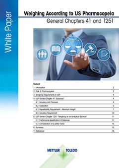 USP Chapter 41 Weighing Requirements for Balances